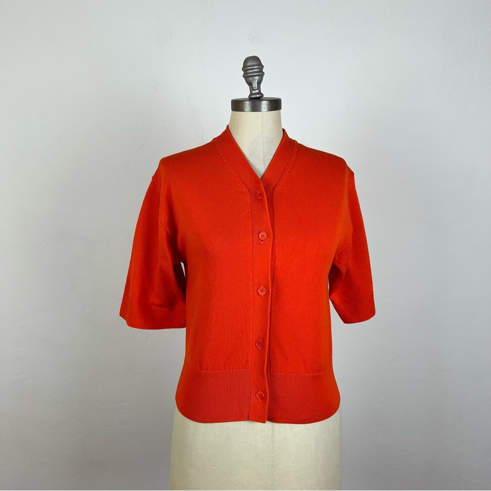 COS Orange Short Sleeve Cardigan